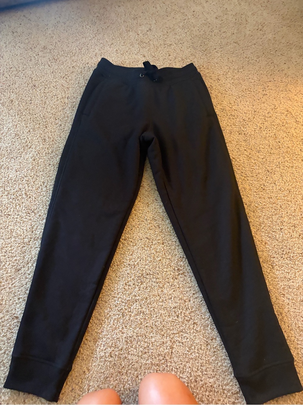 Women's Black Drawstring Jogger Pants - Comfortable Everyday Track Pants